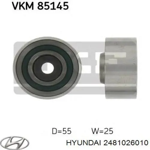 2481026010 Hyundai/Kia rodillo intermedio de correa dentada