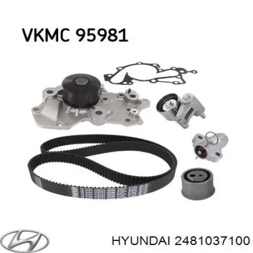 2481037100 Hyundai/Kia rodillo intermedio de correa dentada