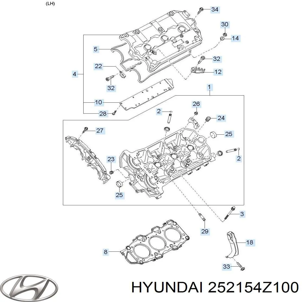 252154Z100 Hyundai/Kia embrague, ventilador del radiador