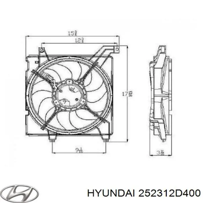 252312D400 Hyundai/Kia rodete ventilador, refrigeración de motor