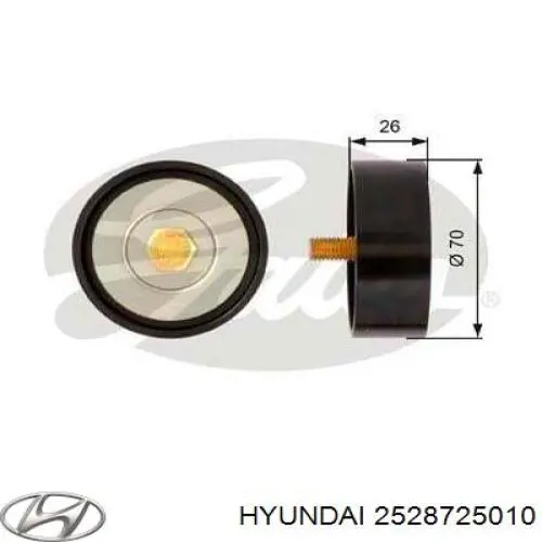 2528725010 Hyundai/Kia polea inversión / guía, correa poli v