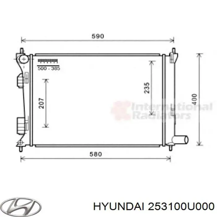 253100U000 Hyundai/Kia radiador refrigeración del motor