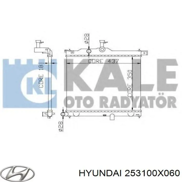 253100X060 Hyundai/Kia radiador refrigeración del motor