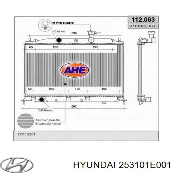 253101E001 Hyundai/Kia radiador refrigeración del motor