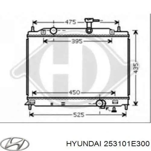 253101E300 Hyundai/Kia radiador refrigeración del motor