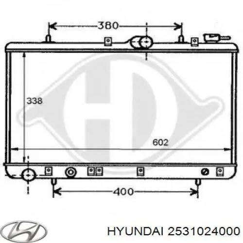  Radiador refrigeración del motor para Hyundai S Coupe 