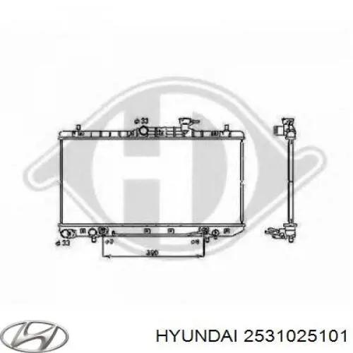 2531025101 Hyundai/Kia radiador refrigeración del motor