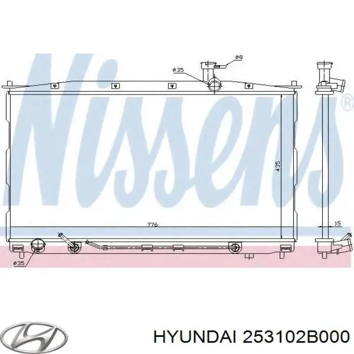 253102B000 Hyundai/Kia radiador refrigeración del motor