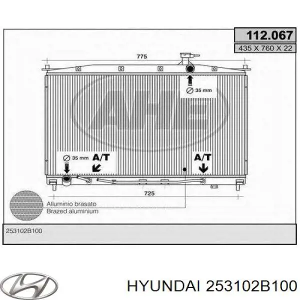 253102B100 Hyundai/Kia radiador refrigeración del motor