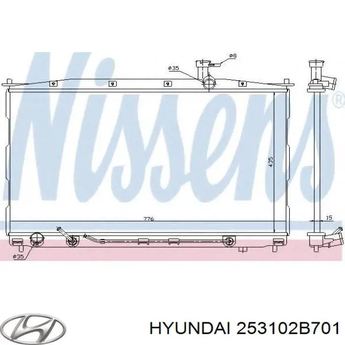 253102B701 Hyundai/Kia radiador refrigeración del motor