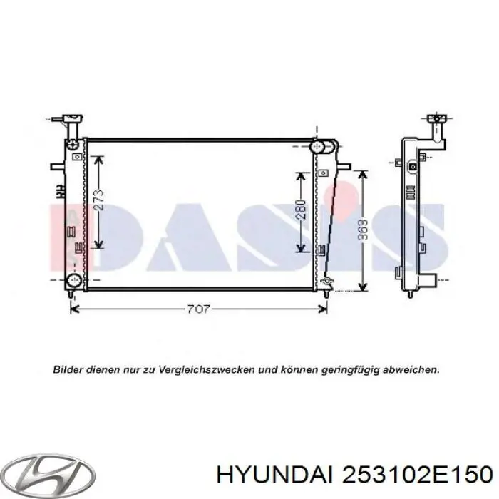 253102E150 Hyundai/Kia radiador refrigeración del motor