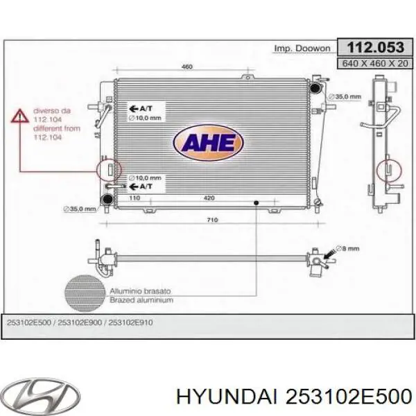 253102E500 Hyundai/Kia radiador refrigeración del motor