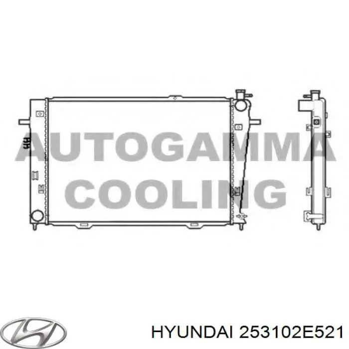 253102E521 Hyundai/Kia radiador refrigeración del motor