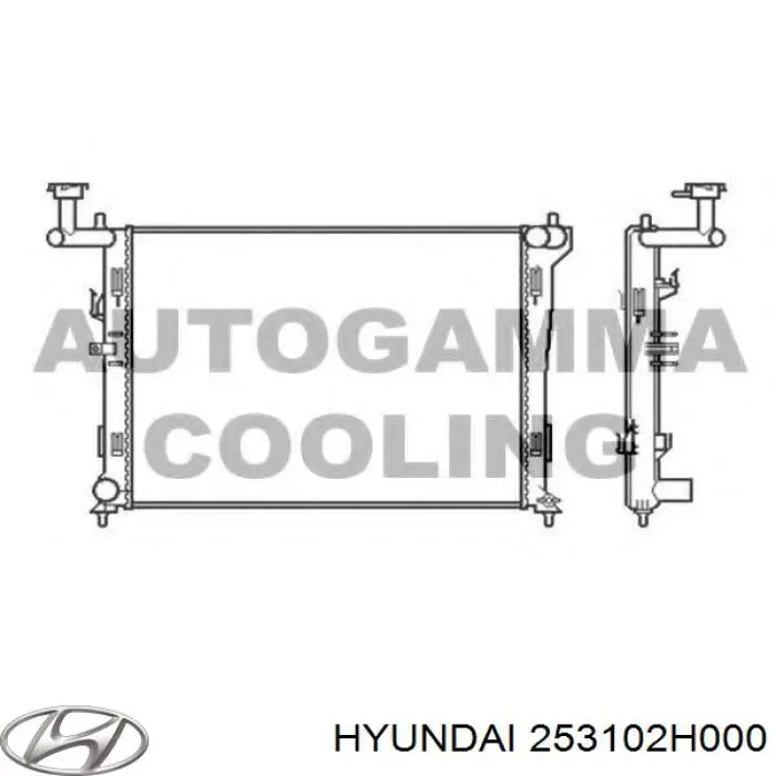 253102H000 Hyundai/Kia radiador refrigeración del motor