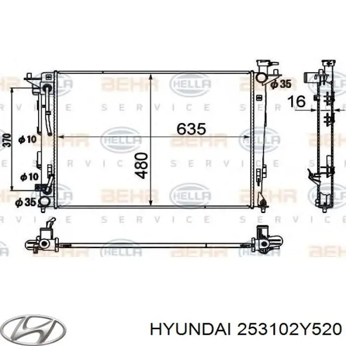 253102Y520 Hyundai/Kia radiador refrigeración del motor