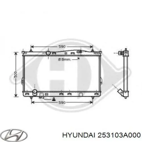 25310-3A000 Hyundai/Kia radiador refrigeración del motor