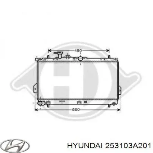 253103A201 Hyundai/Kia radiador refrigeración del motor