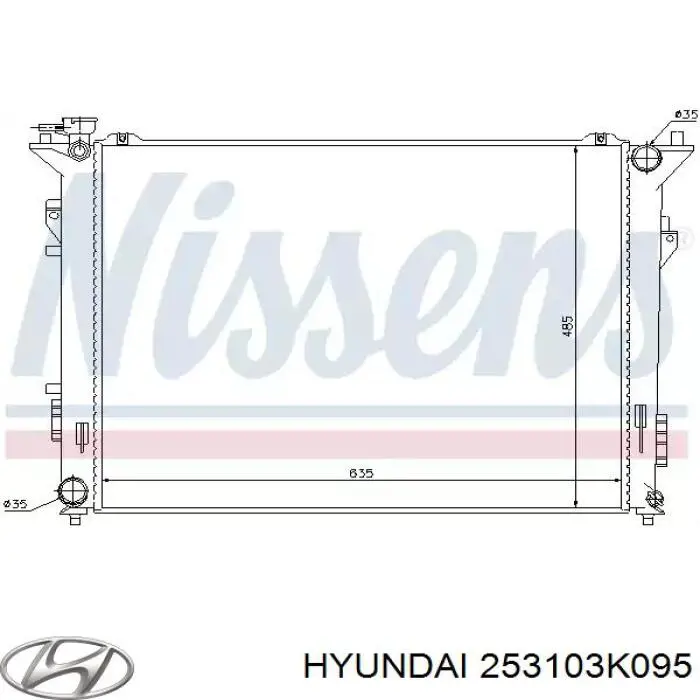 253103K095 Hyundai/Kia radiador refrigeración del motor