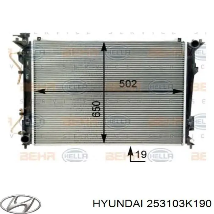 253103K190 Hyundai/Kia radiador refrigeración del motor