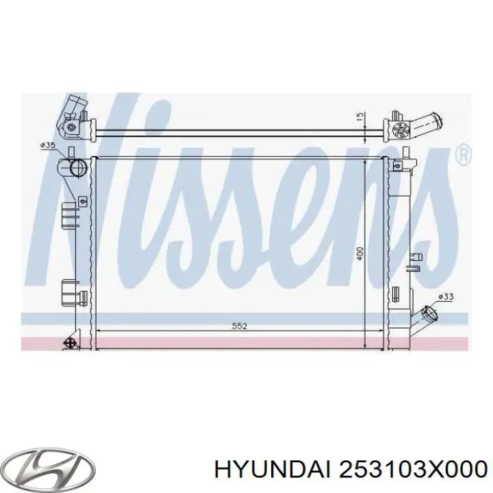 253103X000 Hyundai/Kia radiador refrigeración del motor