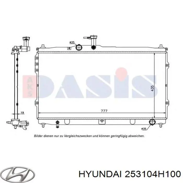 253104H100 Hyundai/Kia radiador refrigeración del motor