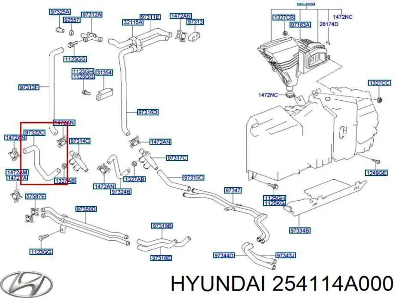  Tubería de radiador arriba para Hyundai Galloper JK