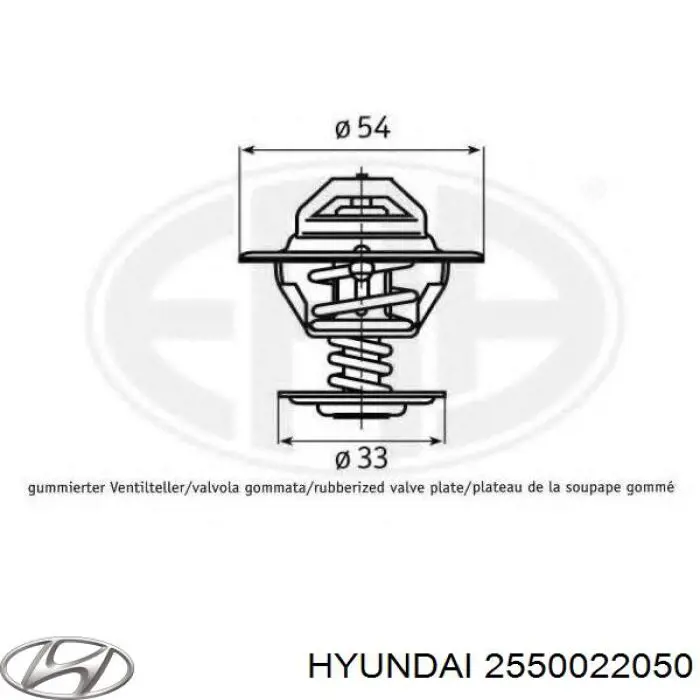 2550022050 Hyundai/Kia termostato, refrigerante