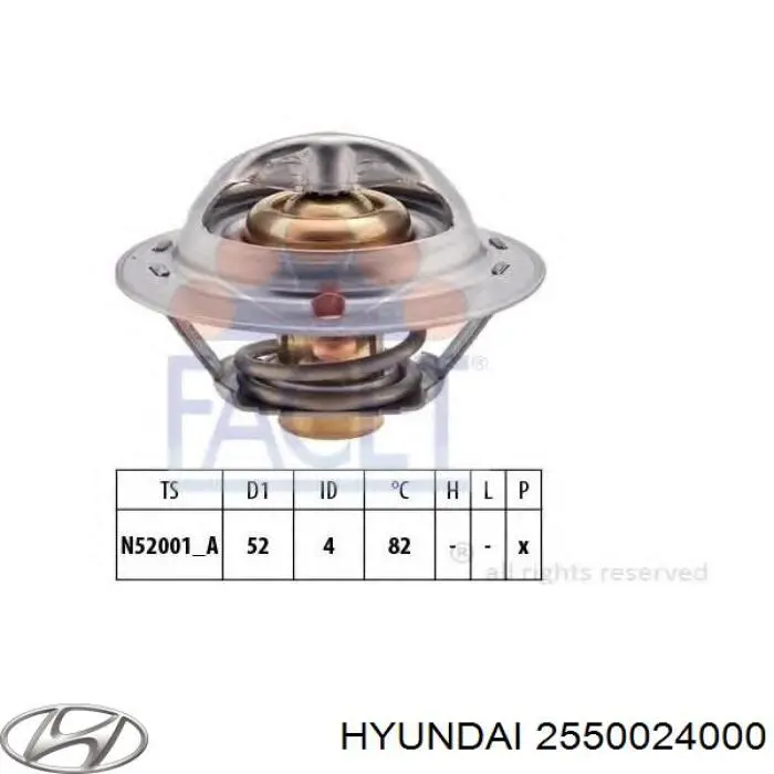 2550024000 Hyundai/Kia termostato, refrigerante