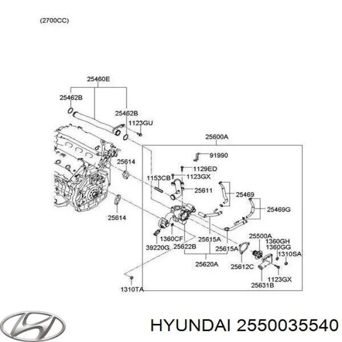 2550035540 Hyundai/Kia termostato, refrigerante