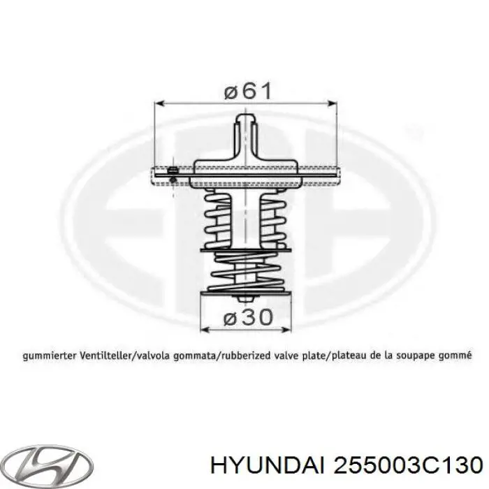 255003C130 Hyundai/Kia termostato, refrigerante