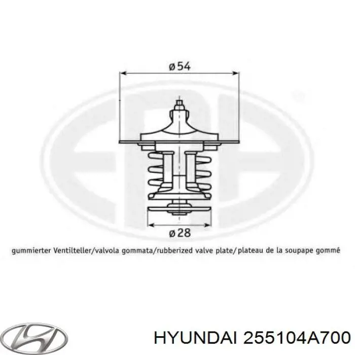 255104A700 Hyundai/Kia termostato, refrigerante