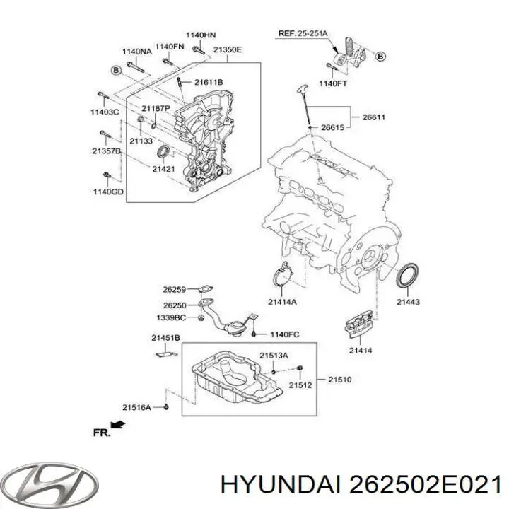 262502E021 Hyundai/Kia decantador de aceite