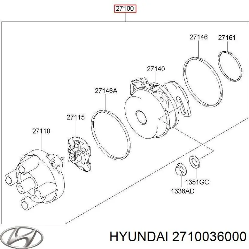  Distribuidor de encendido para Hyundai Galloper JK