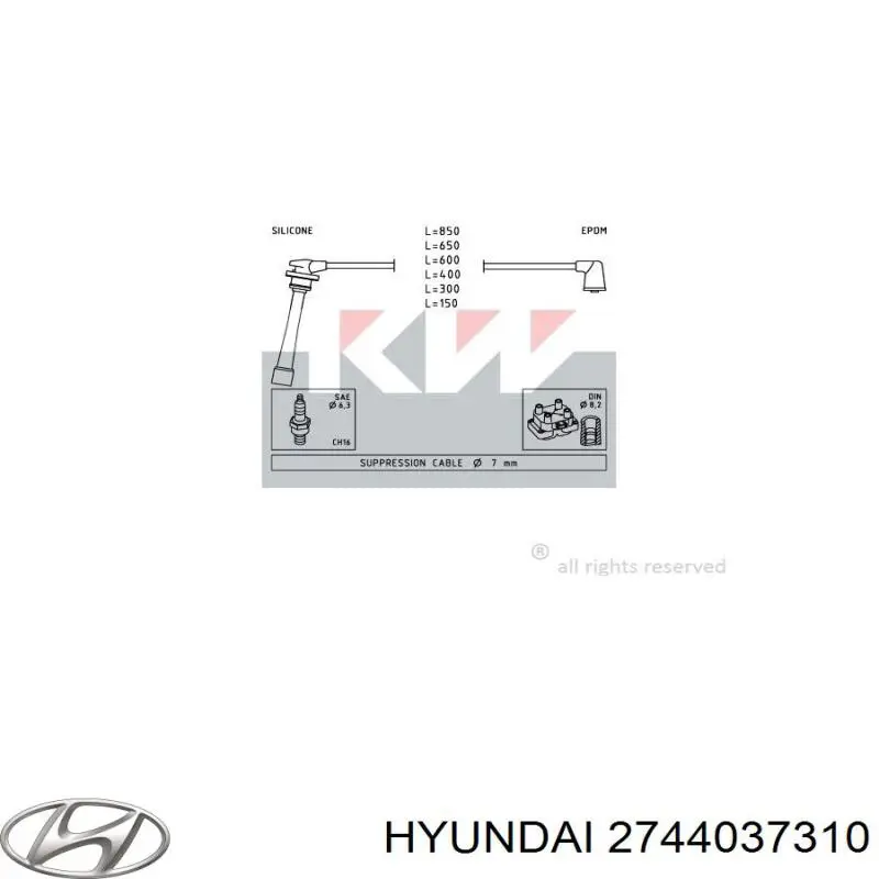 2744037310 Hyundai/Kia juego de cables de encendido