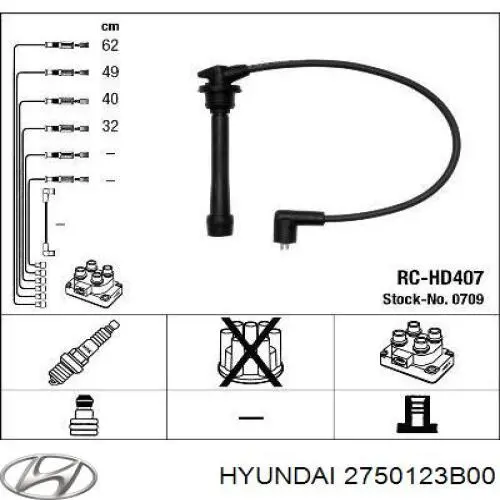 2750123B00 Hyundai/Kia juego de cables de encendido