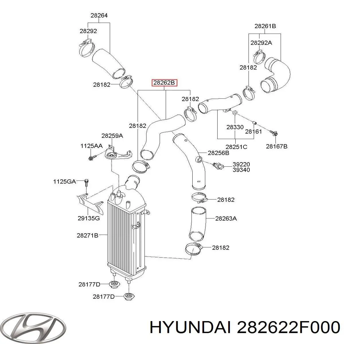  Tubo flexible de aire de sobrealimentación superior para KIA Sorento XM