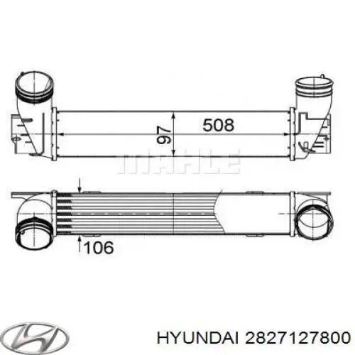 2827127800 Hyundai/Kia radiador de aire de admisión