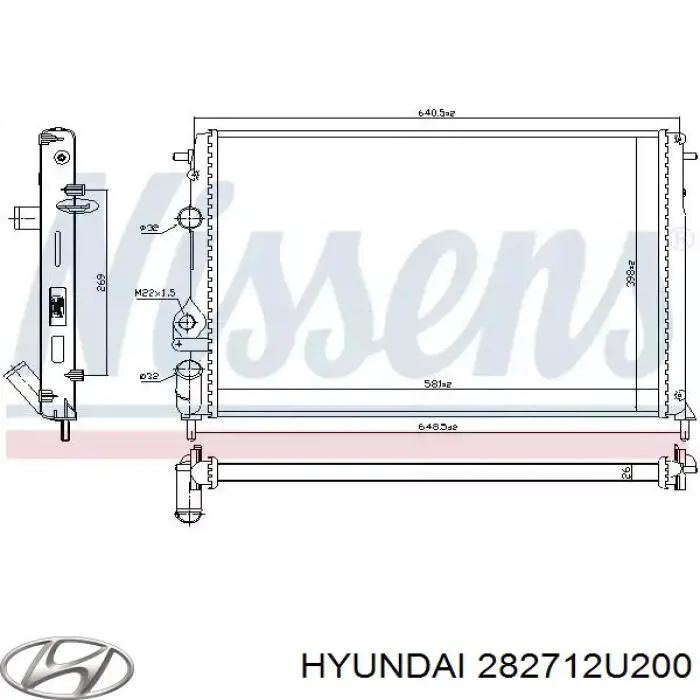 282712U200 Hyundai/Kia radiador de aire de admisión