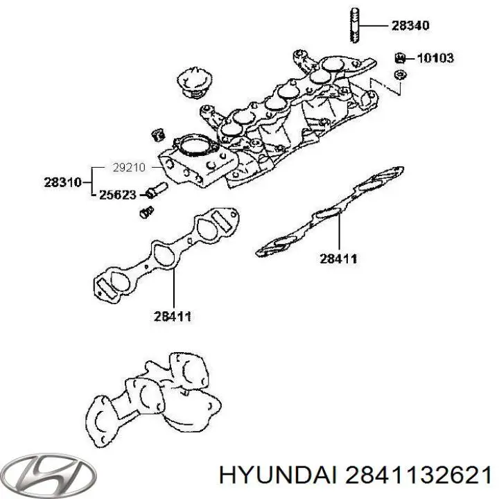  Junta, colector de admisión para Hyundai H-1 STAREX 