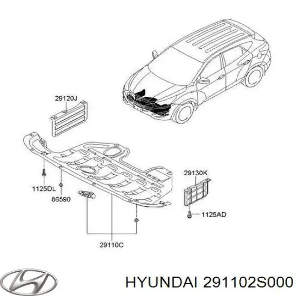  Protección motor /empotramiento para Hyundai Tucson TM