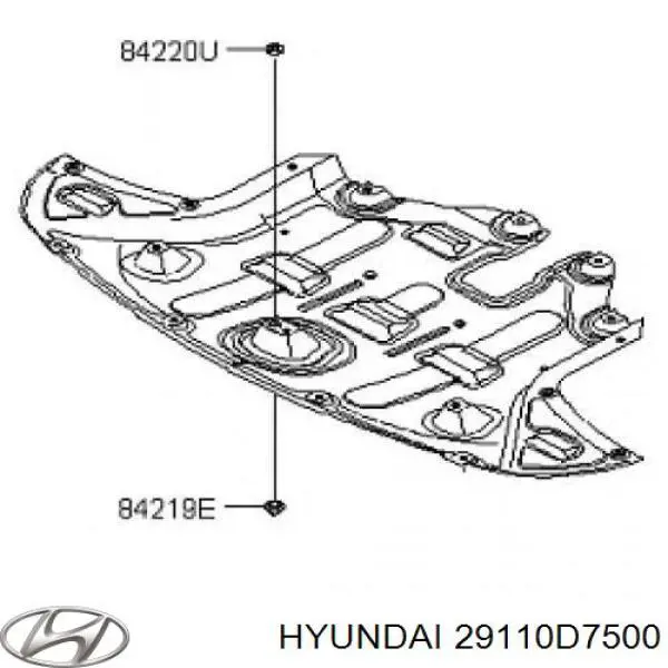 29110D3000 Hyundai/Kia protección motor /empotramiento