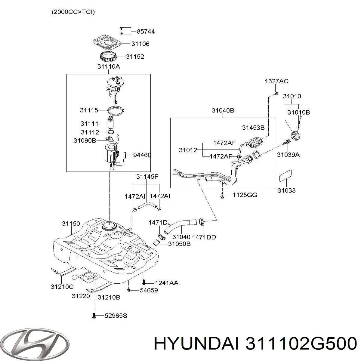 311102G560 Hyundai/Kia módulo alimentación de combustible