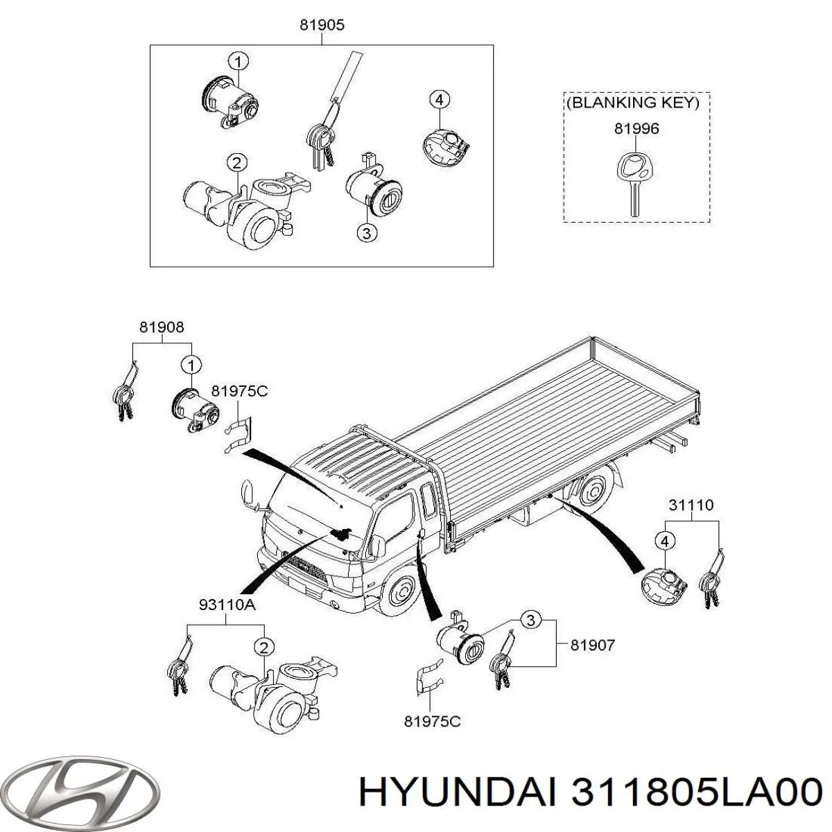  Tapa (tapón) del depósito de combustible para Hyundai HD 