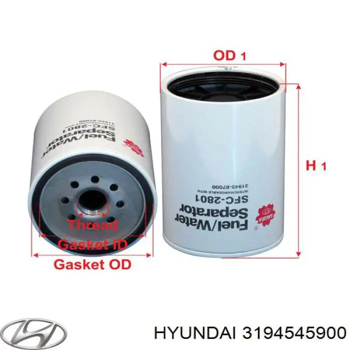  Filtro combustible para Hyundai County 