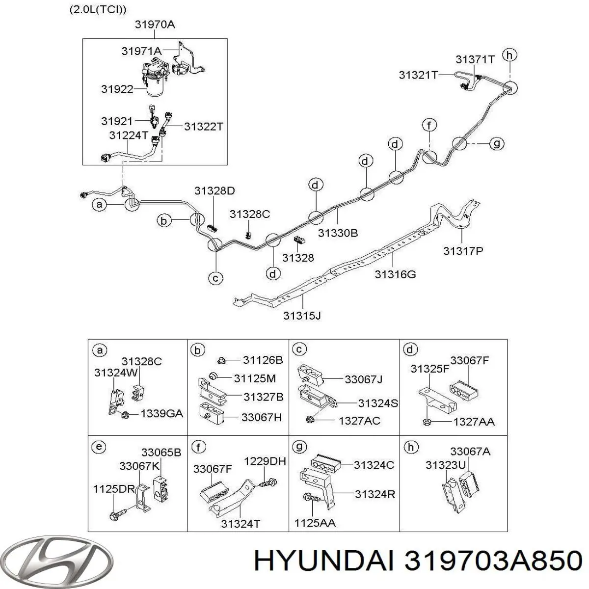 319703A850 Hyundai/Kia filtro combustible