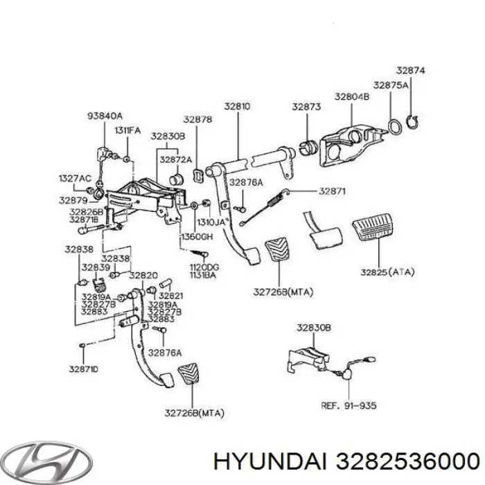  Revestimiento de pedal, pedal de freno para KIA Optima TF