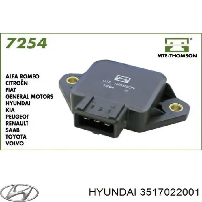 3517022001 Hyundai/Kia sensor, posición mariposa