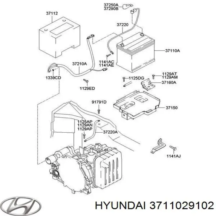 3711029102 Hyundai/Kia batería de arranque