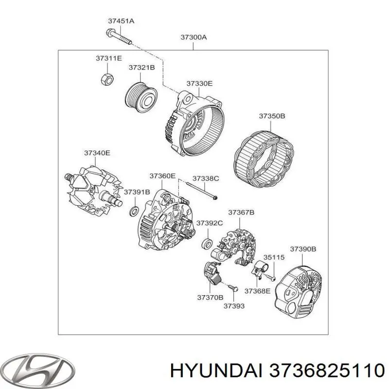  Soporte, escobillas de carbón, alternador para Hyundai Veracruz 