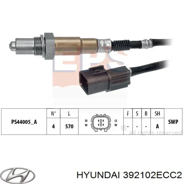 392102ECC2 Hyundai/Kia sonda lambda sensor de oxigeno post catalizador